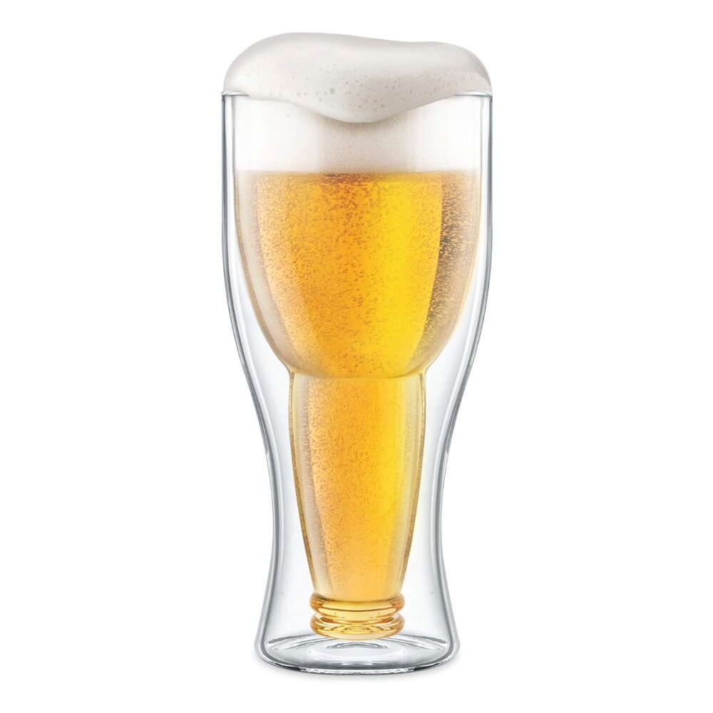 Bottoms Up Double Wall Upside Down Beer Glass